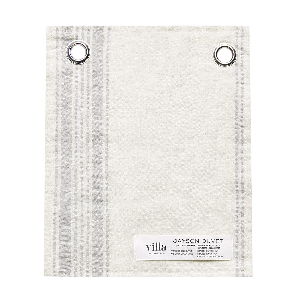 Jayson Gray Stripe Linen Cashmere Duvet Collection by Classic Home at Eve Furniture