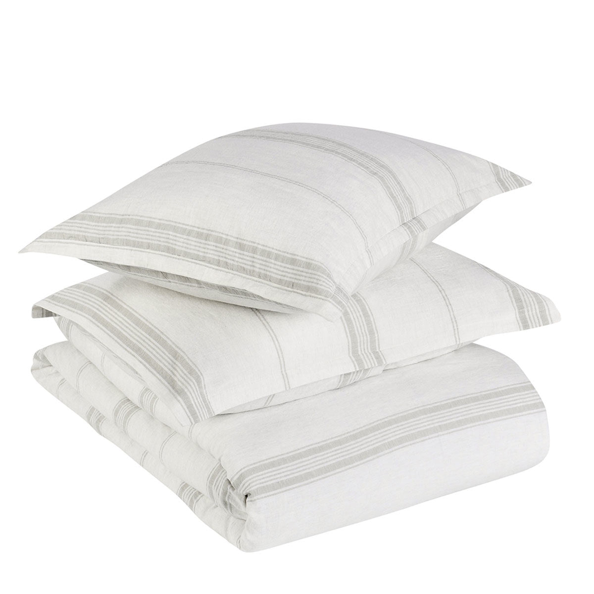 Jayson Gray Stripe Linen Cashmere Duvet Collection by Classic Home at Eve Furniture