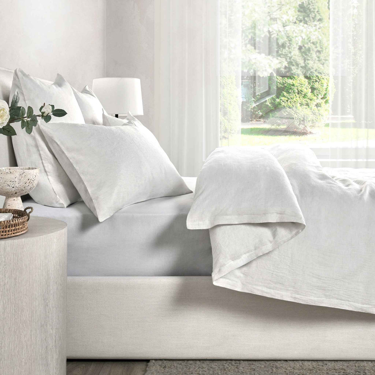 Jayson Quartz White Linen Cashmere Duvet Collection by Classic Home at Eve Furniture