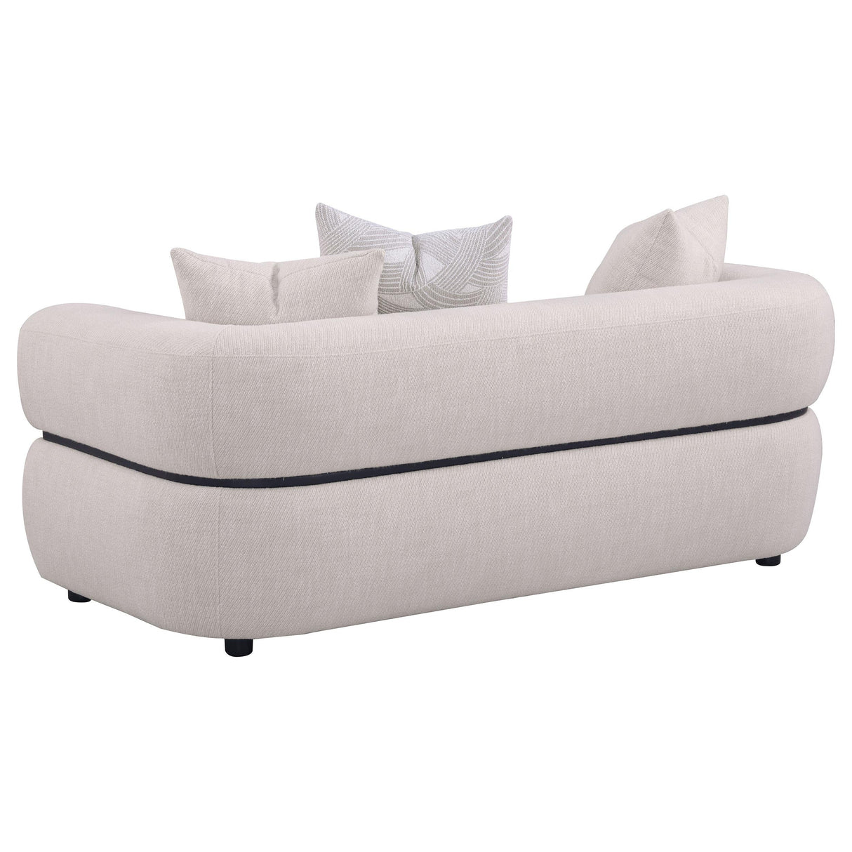 Jeanette Beige 73-inch Fabric Upholstered Round Arm Loveseat by Coaster at Eve Furniture