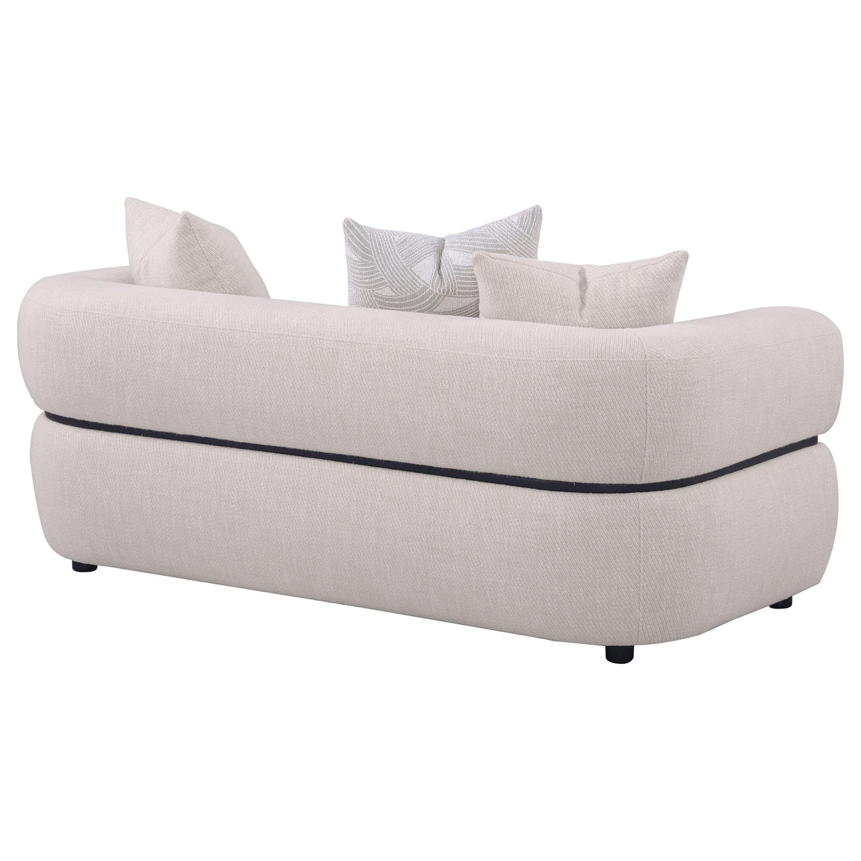 Jeanette Beige 73-inch Fabric Upholstered Round Arm Loveseat by Coaster at Eve Furniture