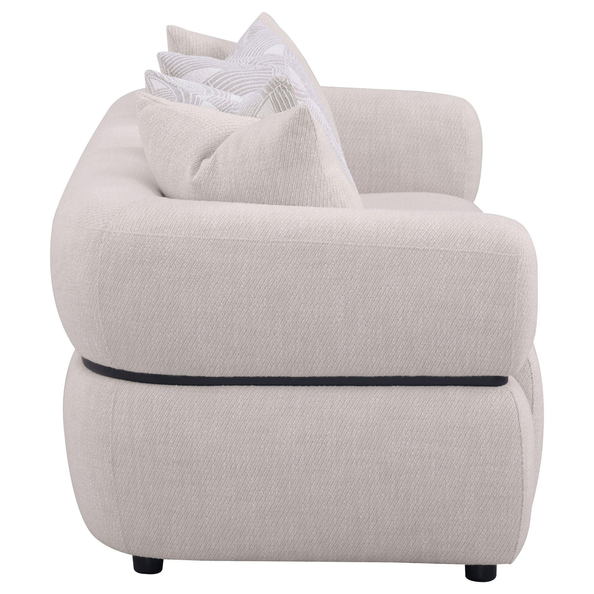 Jeanette Beige 84-inch Fabric Upholstered Round Arm Sofa by Coaster at Eve Furniture