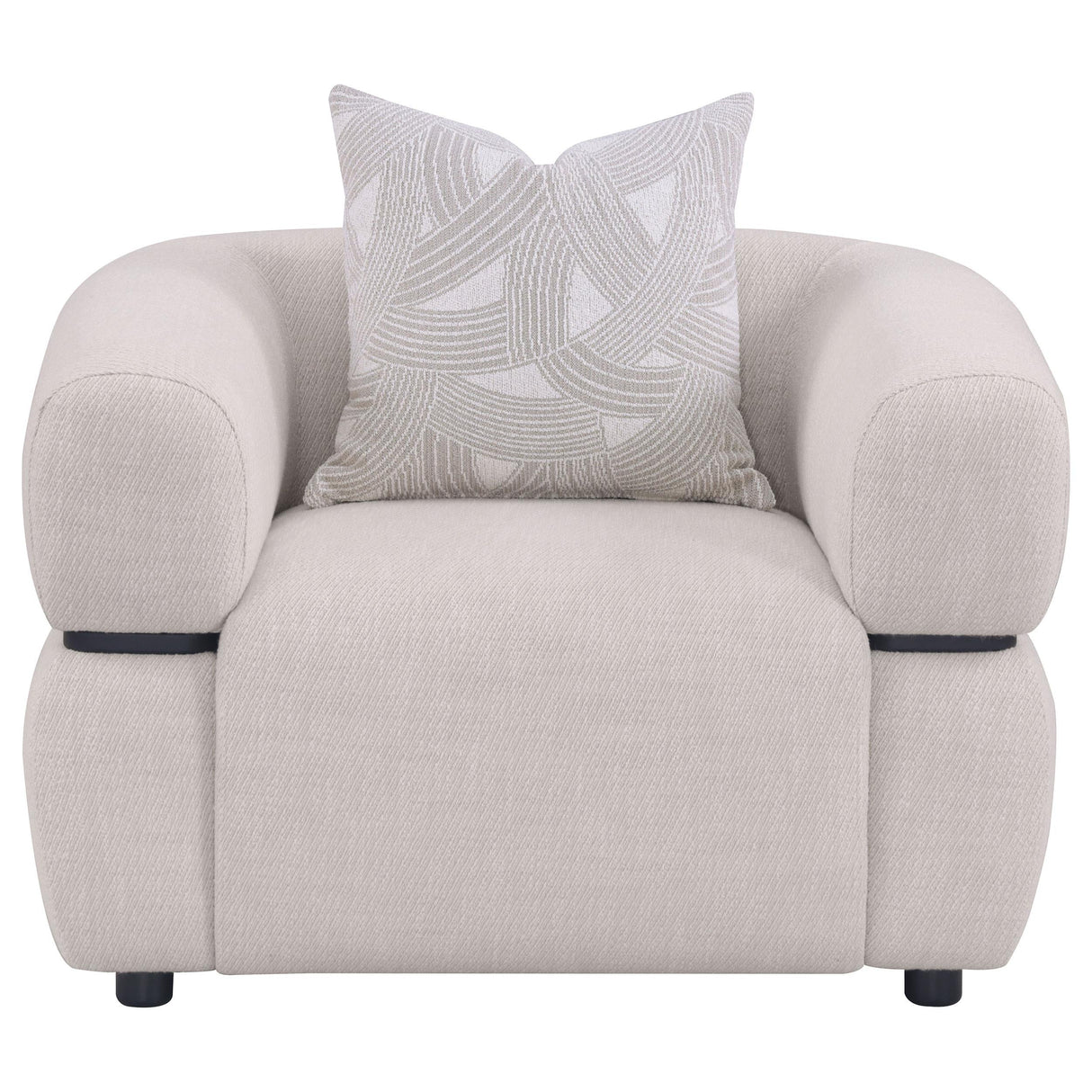 Jeanette Beige Fabric Upholstered Round Arm Accent Chair by Coaster at Eve Furniture