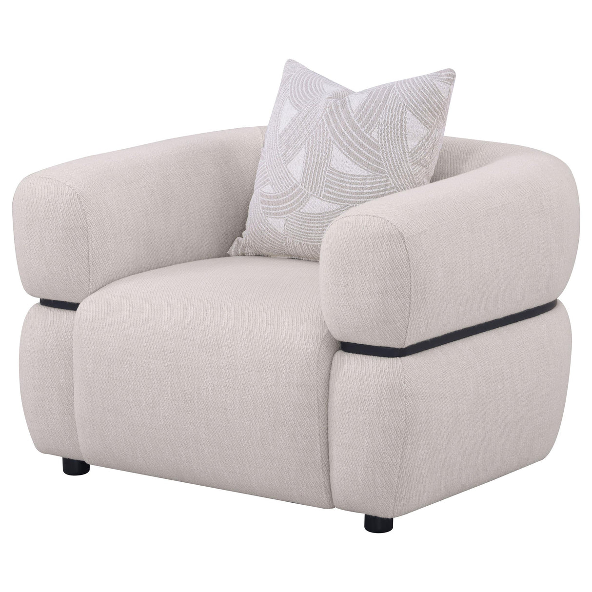 Jeanette Beige Fabric Upholstered Round Arm Accent Chair by Coaster at Eve Furniture