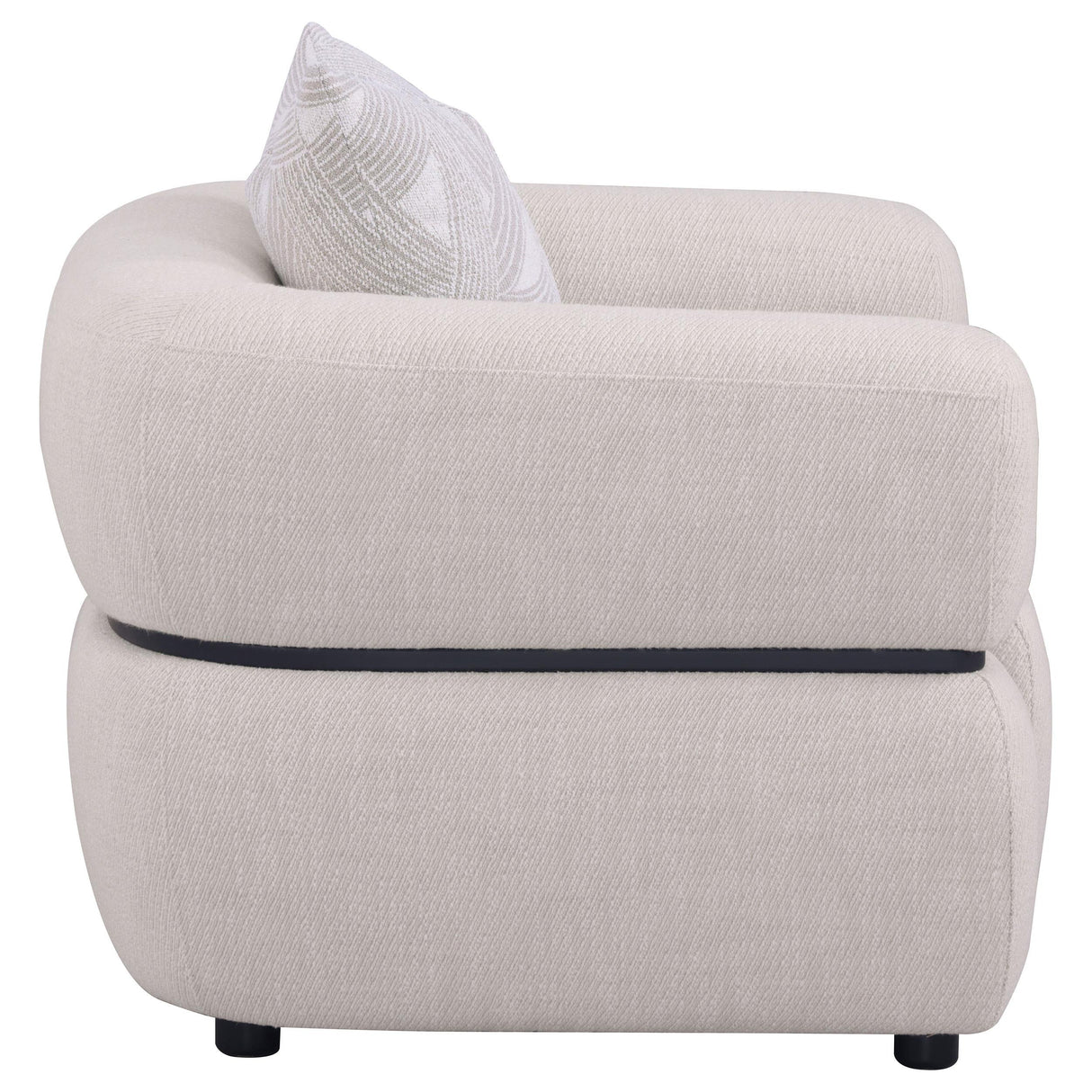Jeanette Beige Fabric Upholstered Round Arm Accent Chair by Coaster at Eve Furniture
