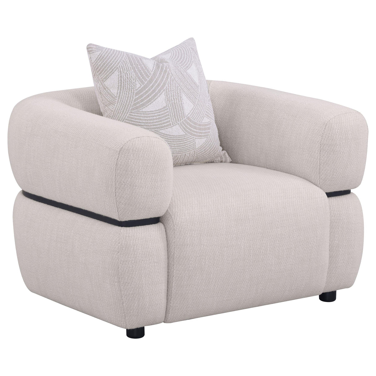Jeanette Beige Fabric Upholstered Round Arm Accent Chair by Coaster at Eve Furniture