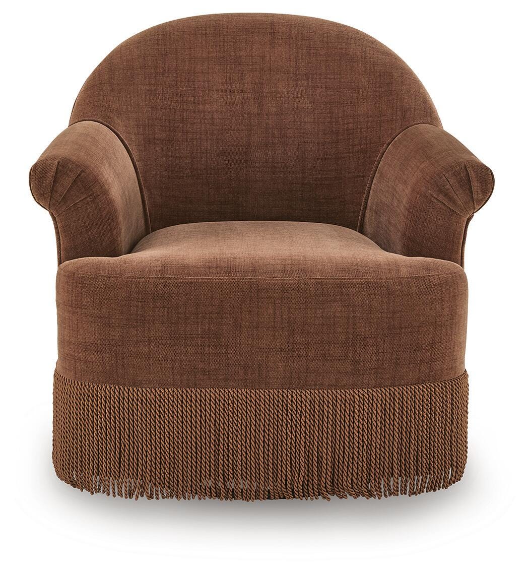 Jeanwell Clay Swivel Accent Chair by Ashley at Eve Furniture