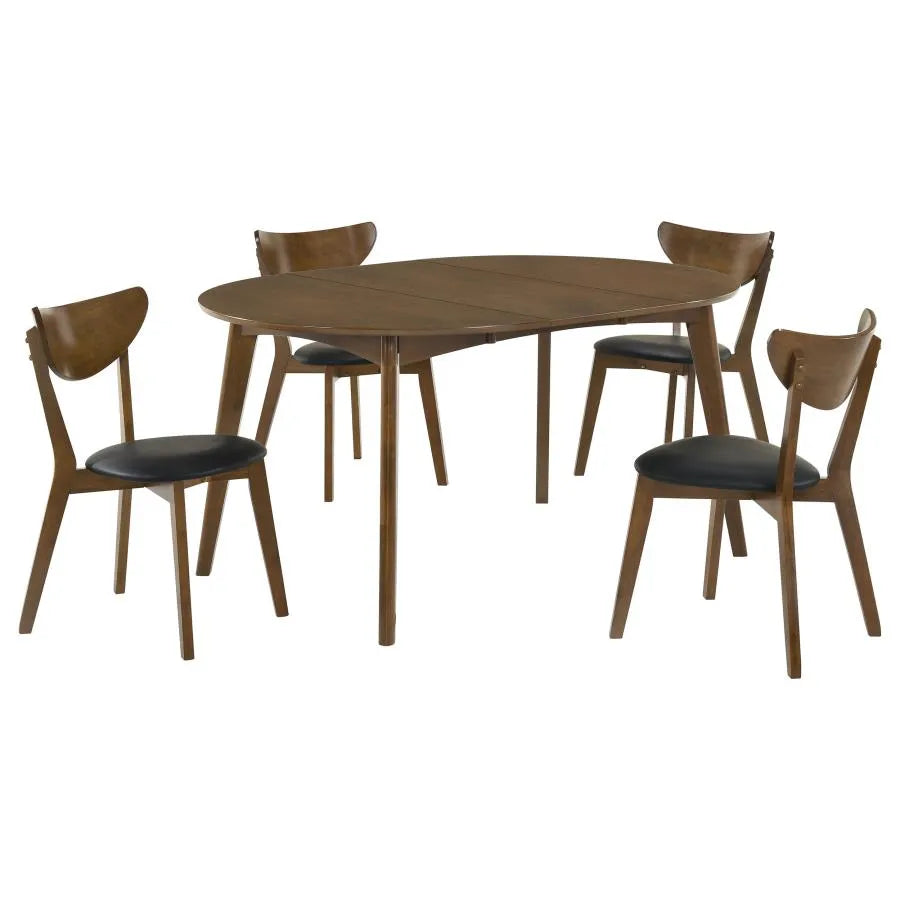 Jedda Dark Walnut/Black 5-piece Oval Dining Table Set by Coaster at Eve Furniture