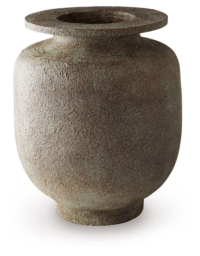 Jedwick Gray/Brown Vase by Ashley at Eve Furniture