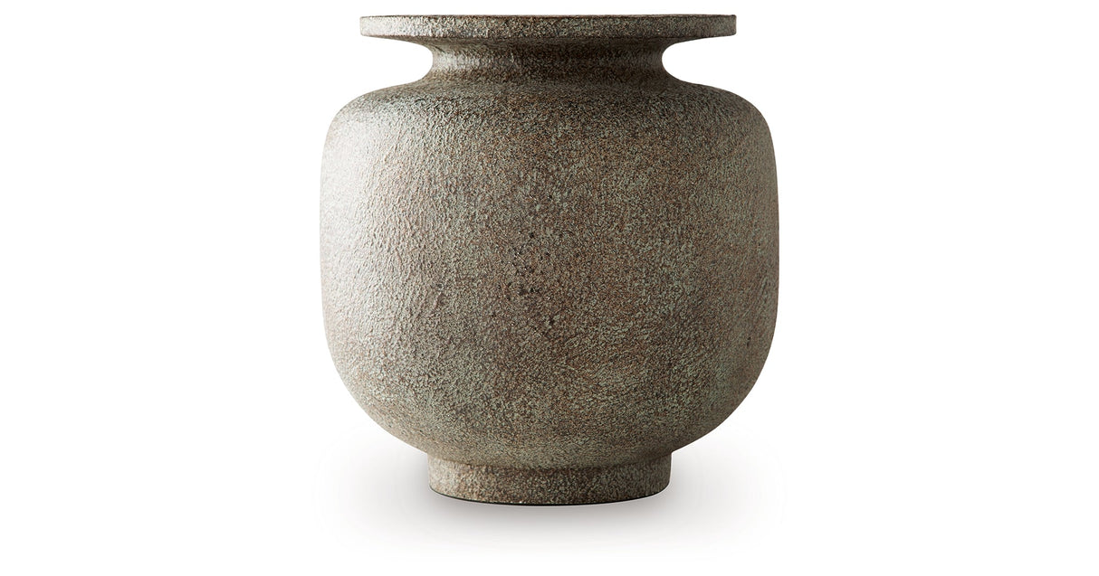 Jedwick Gray/Brown Vase by Ashley at Eve Furniture