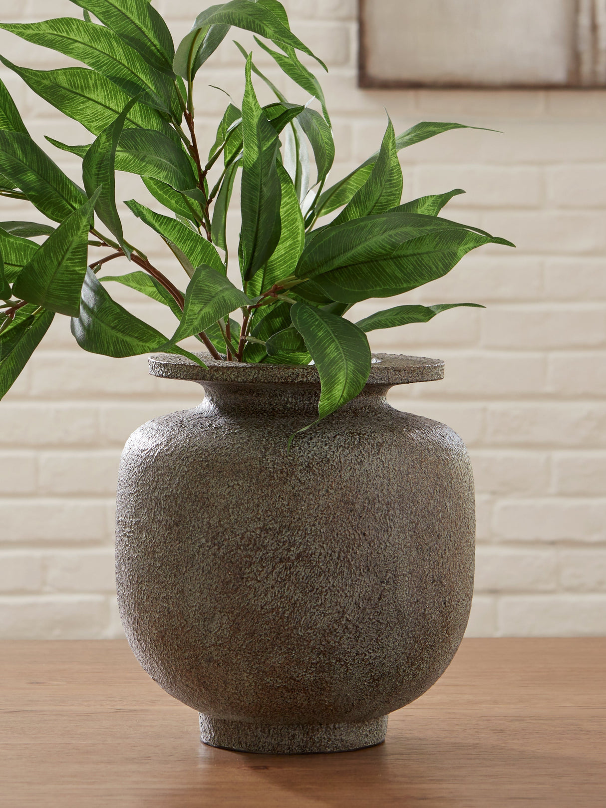 Jedwick Gray/Brown Vase by Ashley at Eve Furniture