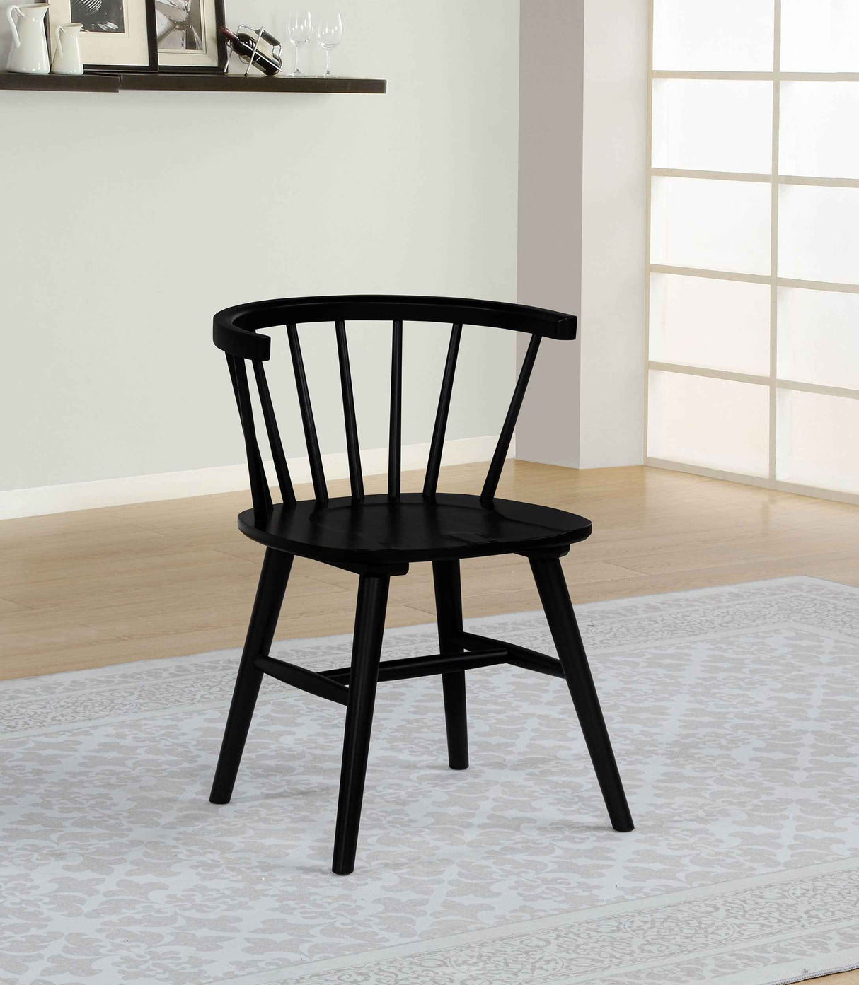 Jeffries Black Windsor Wood Dining Side Chair (Set of 2) by Coaster at Eve Furniture