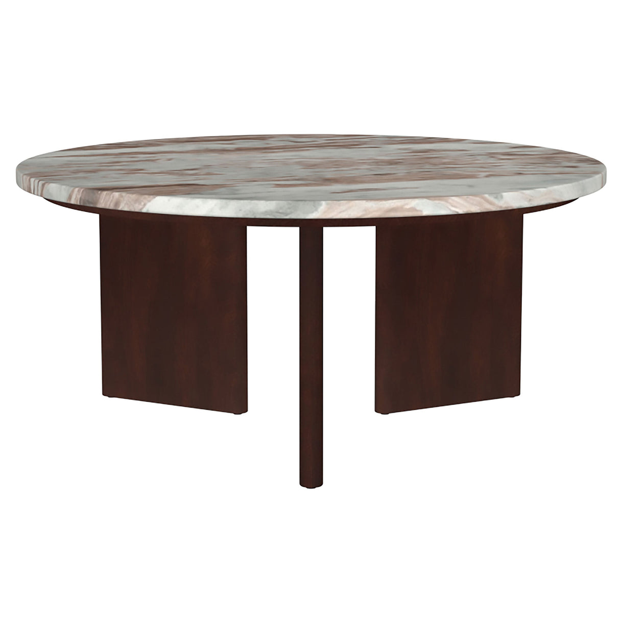 Jenna Brown 35-inch Round Marble Top Cocktail Coffee Table by Coaster at Eve Furniture