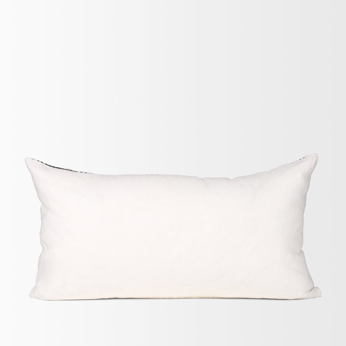 Jenna Cream w/ Black Print Linen Lumbar Decorative Pillow Cover by Mercana at Eve Furniture