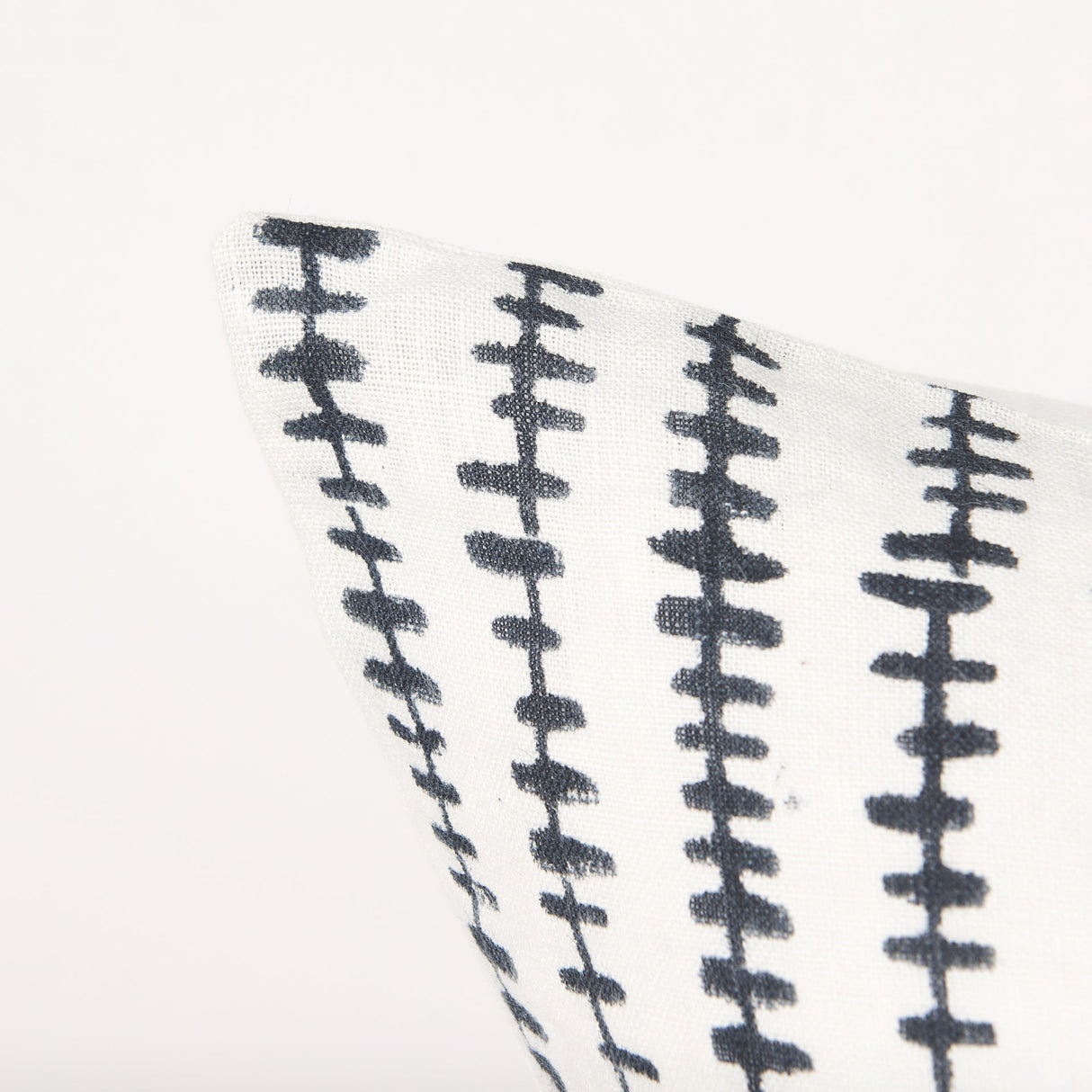 Jenna Cream w/ Black Print Linen Square Decorative Pillow Cover by Mercana at Eve Furniture