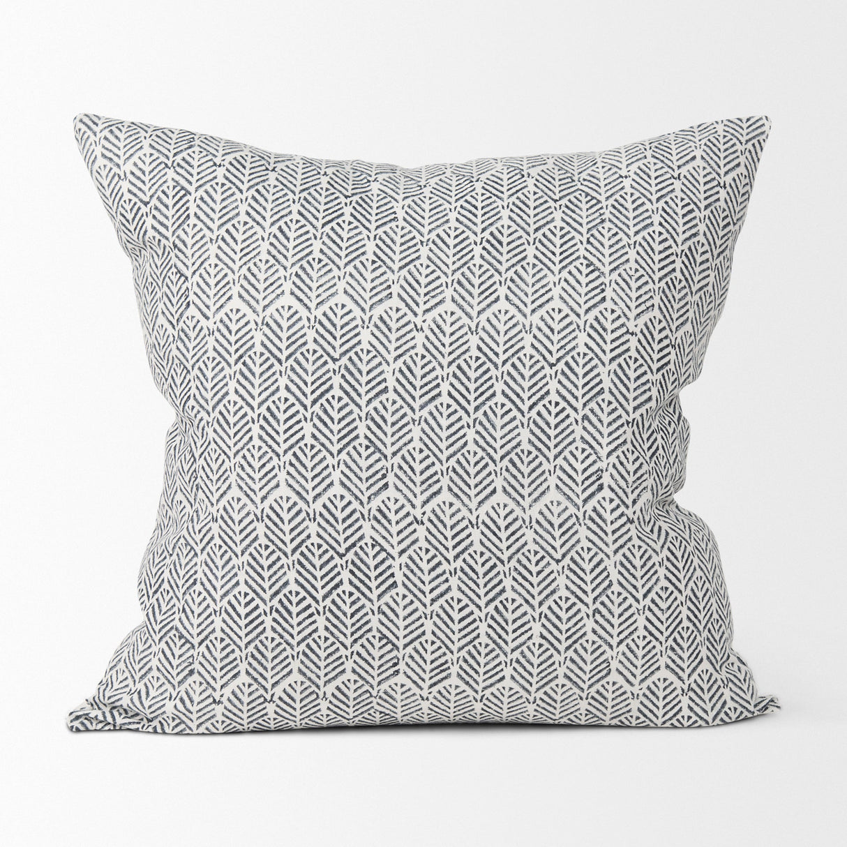 Jennelle Cream w/ Indigo Print Linen Square Decorative Pillow Cover by Mercana at Eve Furniture