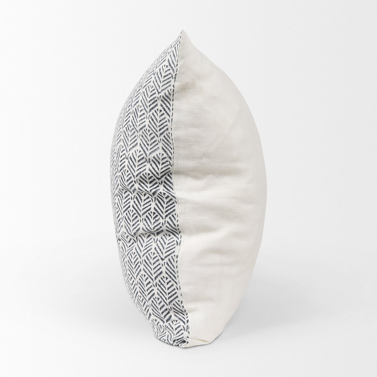 Jennelle Cream w/ Indigo Print Linen Square Decorative Pillow Cover by Mercana at Eve Furniture