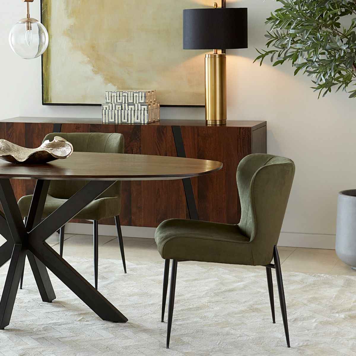 Jennifer 20" Dining Chair in Green Eco Suede by Home Trends & Design at Eve Furniture