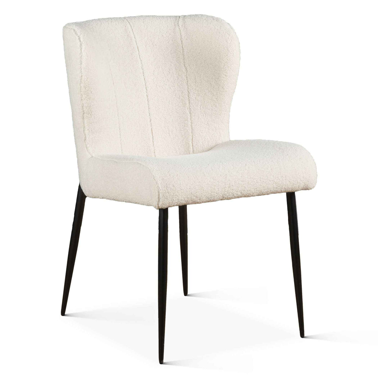 Jennifer 20" Dining Chair in White Boucle by Home Trends & Design at Eve Furniture