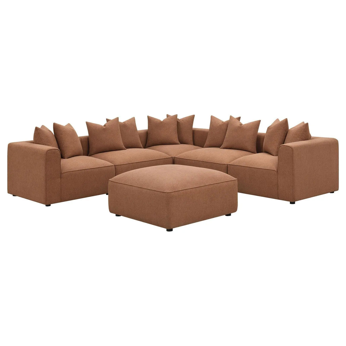 Jennifer Terracotta Upholstered Ottoman by Coaster at Eve Furniture