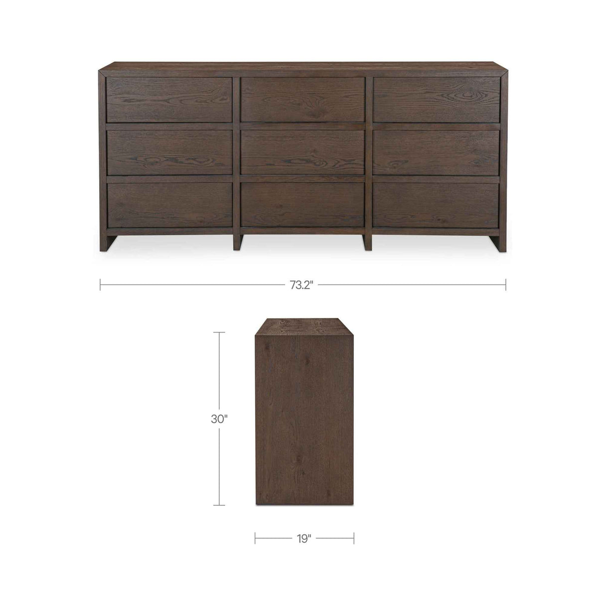 Jenson Brown 9 Drawer Dresser by Moe's Home at Eve Furniture