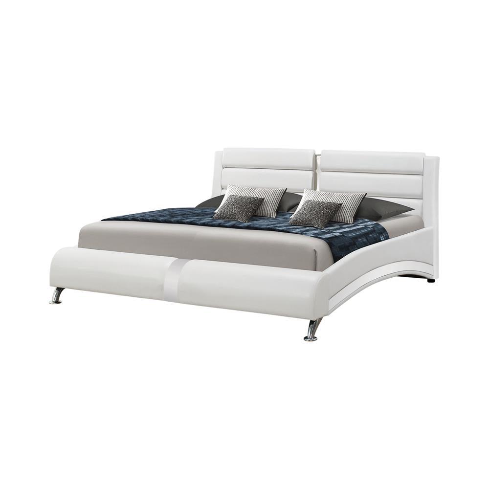 Jeremaine California King Upholstered Bed White by Coaster at Eve Furniture
