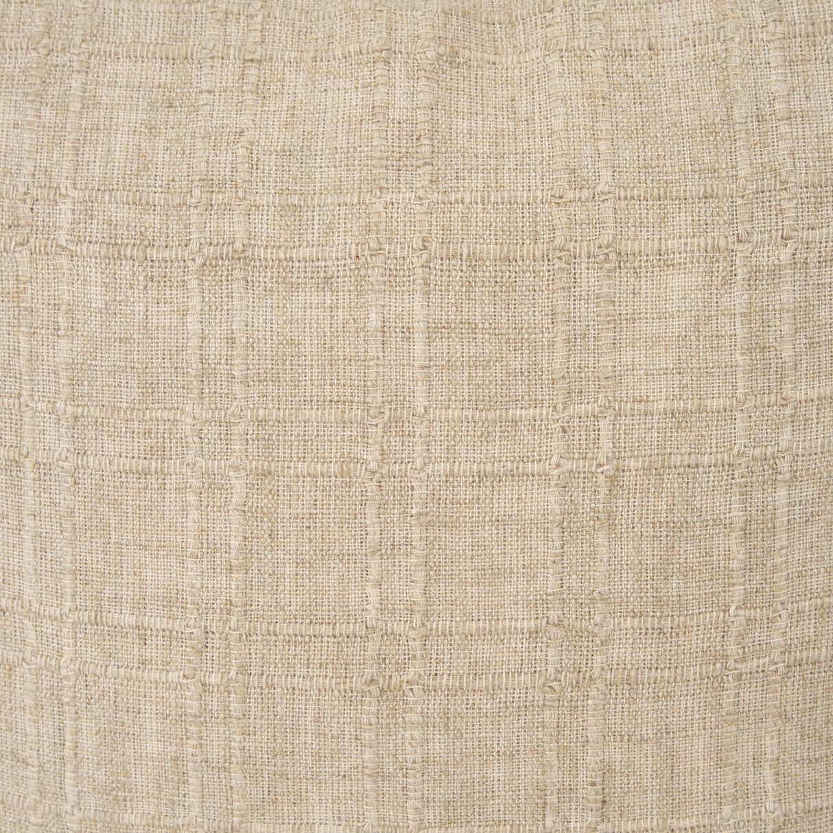 Jeren Beige Checker Textured Cotton-Linen Decorative Square Pillow Cover by Mercana at Eve Furniture