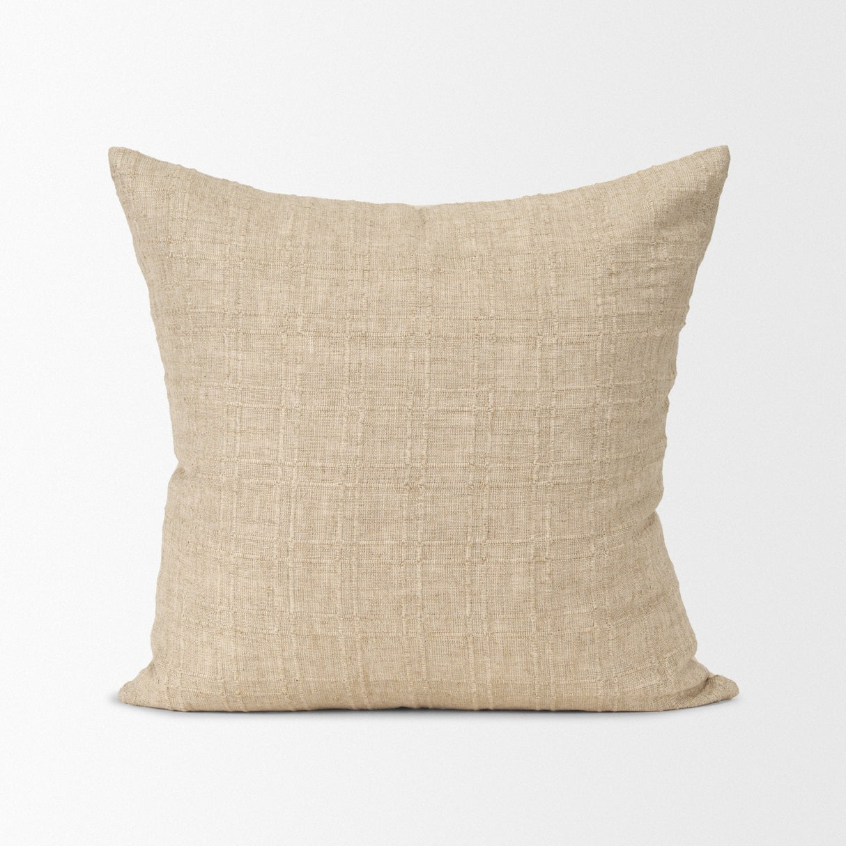 Jeren Beige Cotton Linen Square Pillow Cover w/Down Filler, Set of 2 by Mercana at Eve Furniture