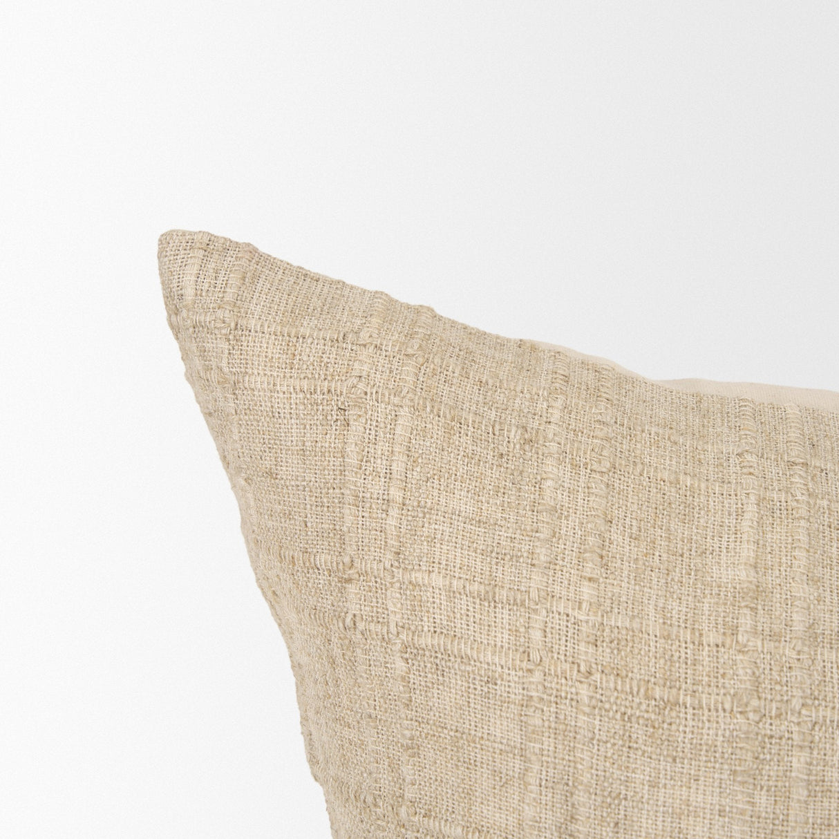 Jeren Beige Cotton Linen Square Pillow Cover w/Down Filler, Set of 2 by Mercana at Eve Furniture