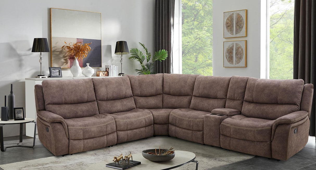 Jerominus Dark Brown Sectional by Furniture of America at Eve Furniture