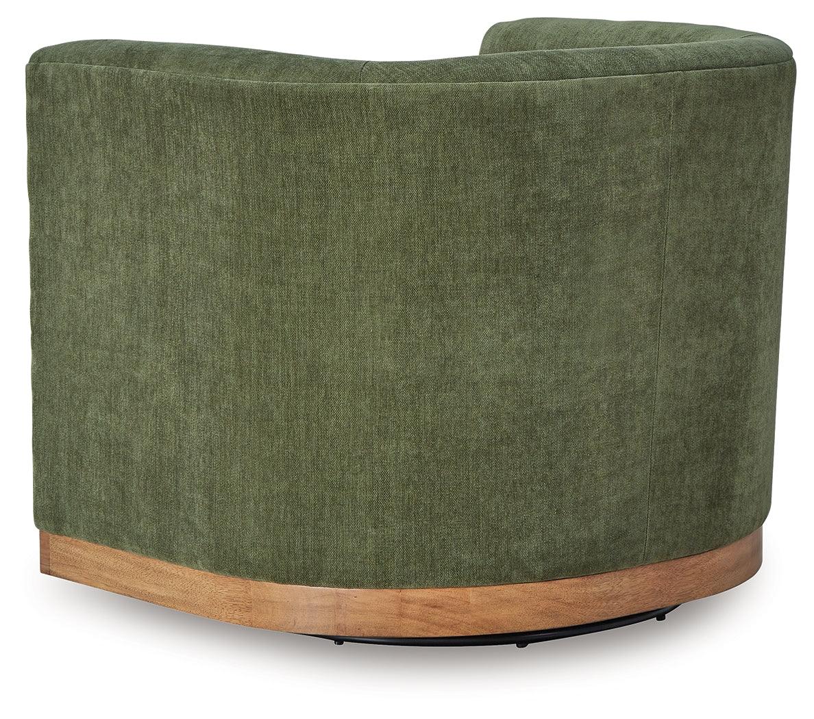 Jersonlow Forest Green Swivel Chair by Ashley at Eve Furniture