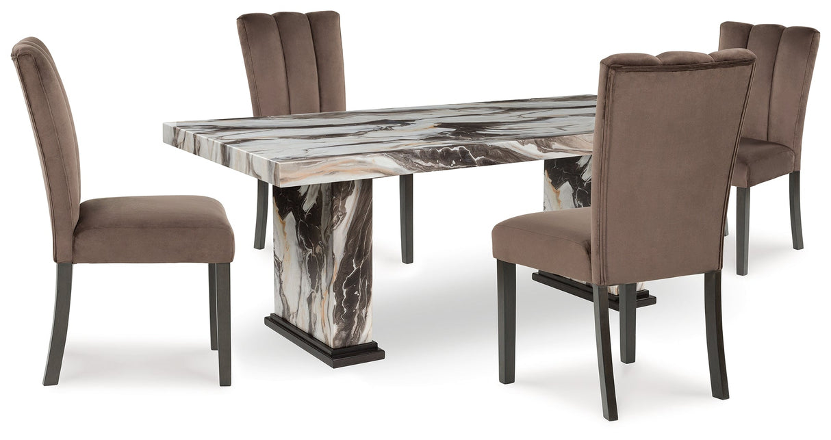 Jeshina Dark Brown Dining Room Set by Ashley at Eve Furniture