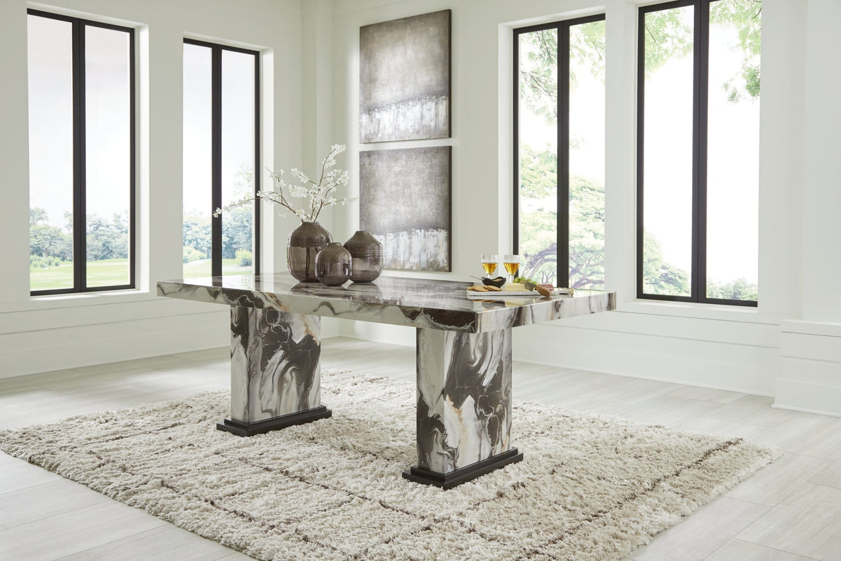 Jeshina Dark Brown Dining Room Set by Ashley at Eve Furniture