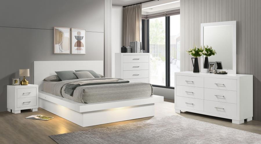 Jessica White 5-Piece King Bedroom Set with Nightstand Panels by Coaster at Eve Furniture