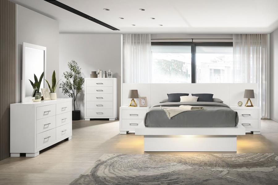 Jessica White 6-Piece Eastern King Bedroom Set with Nightstand Panels by Coaster at Eve Furniture