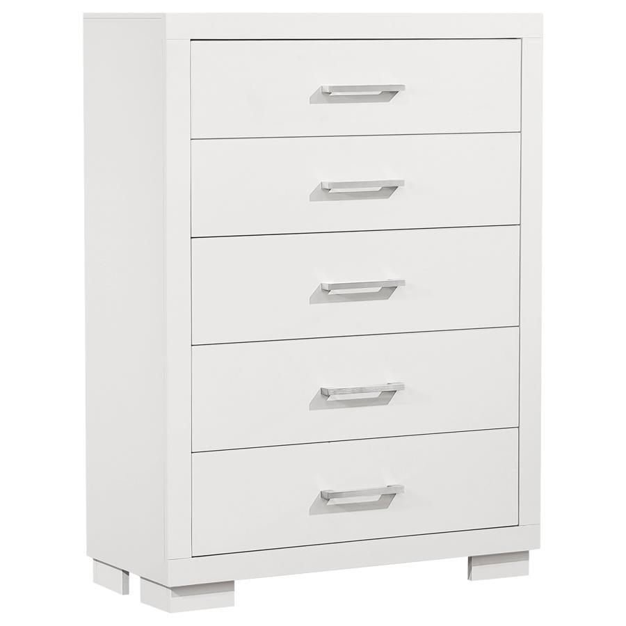 Jessica White 6-Piece Queen Bedroom Set with Nightstand Panels by Coaster at Eve Furniture