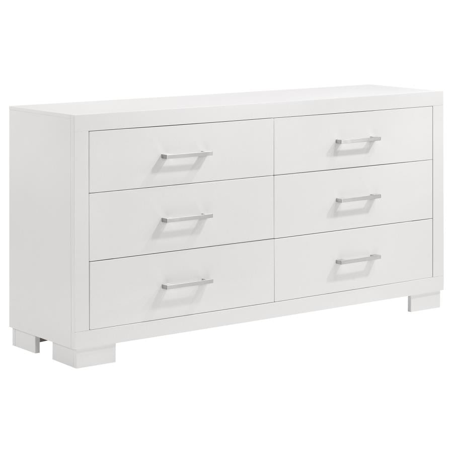 Jessica White 6-Piece Queen Bedroom Set with Nightstand Panels by Coaster at Eve Furniture