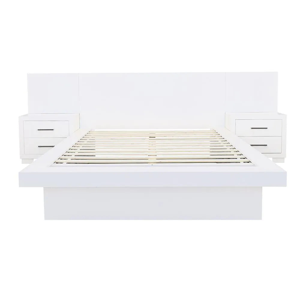 Jessica White Queen Platform Bed with Rail Seating by Coaster at Eve Furniture