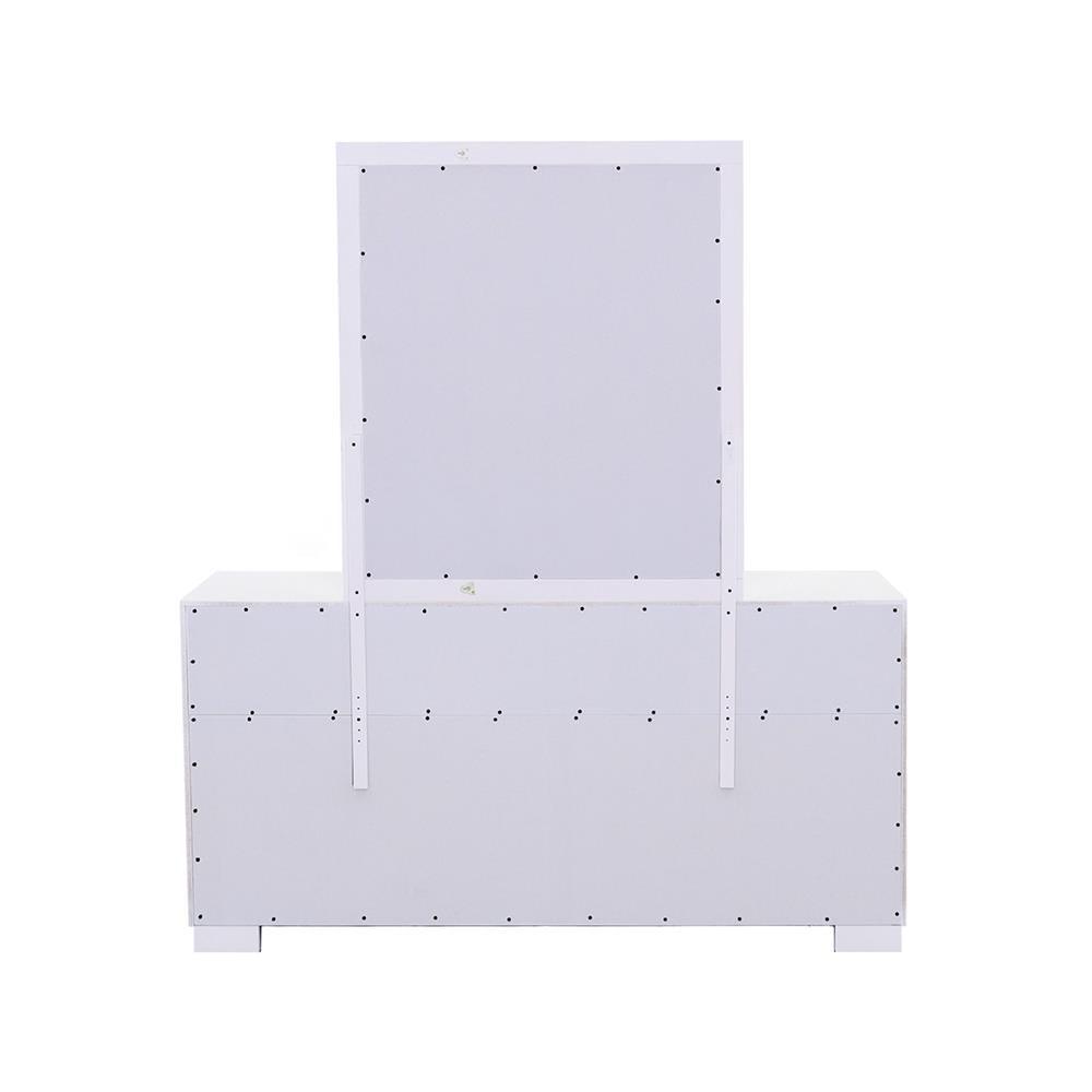 Jessica White Rectangular Mirror by Coaster at Eve Furniture