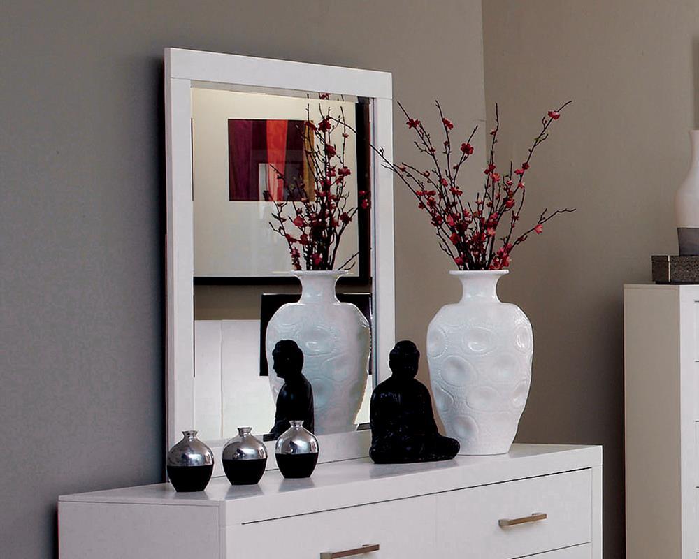 Jessica White Rectangular Mirror by Coaster at Eve Furniture