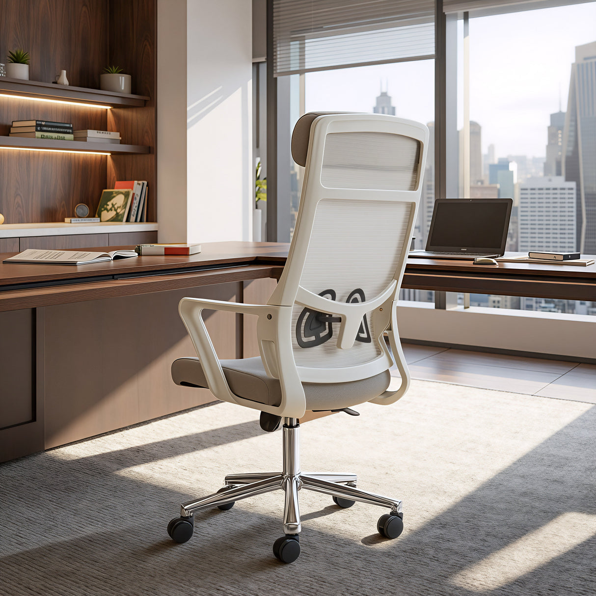 Jett Light Gray High Back Office Chair by Zuomod at Eve Furniture