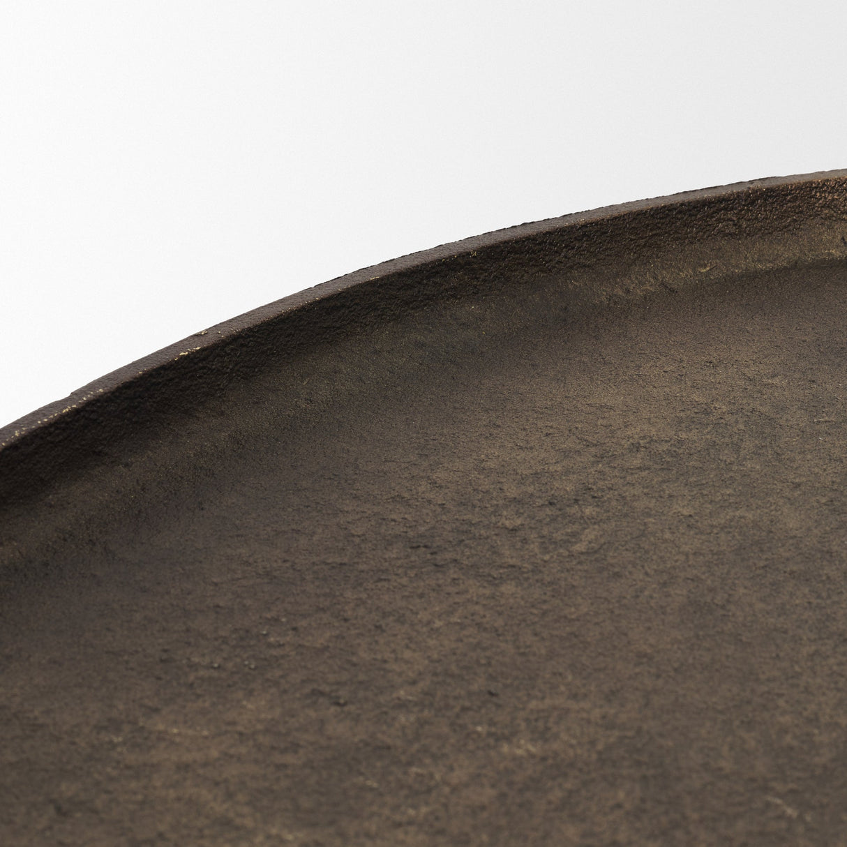 Jianna Large Oval Textured Antiqued Gold Metal Tray with Handles by Mercana at Eve Furniture