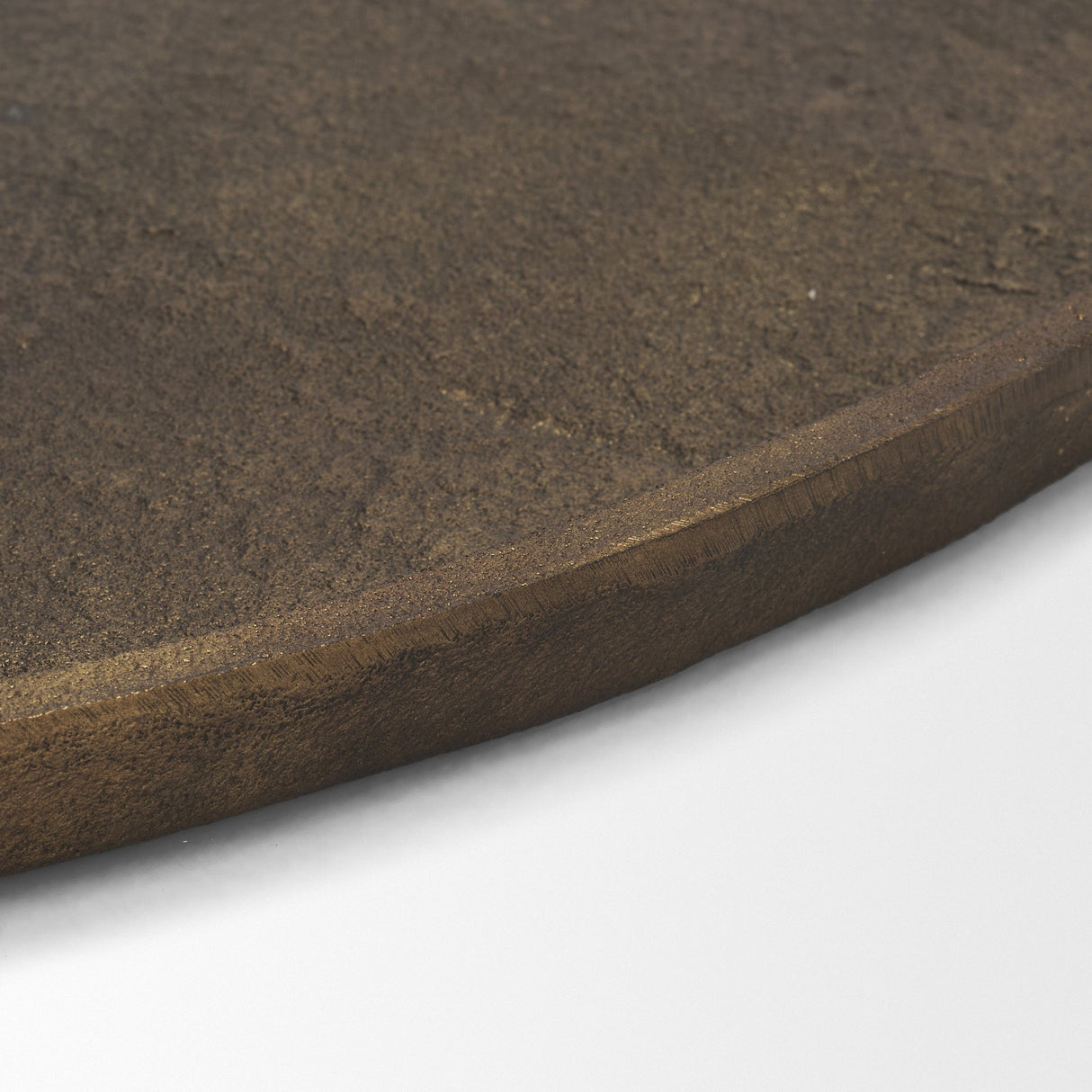 Jianna Large Oval Textured Antiqued Gold Metal Tray with Handles by Mercana at Eve Furniture
