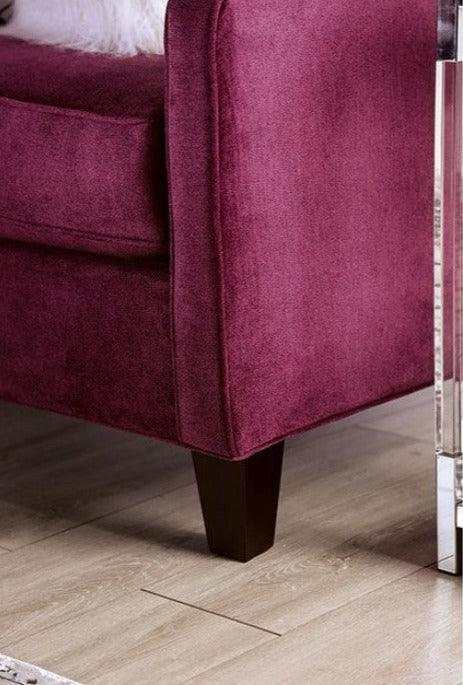 Jillian Plum Stationary Sofa & Loveseat by Furniture of America at Eve Furniture