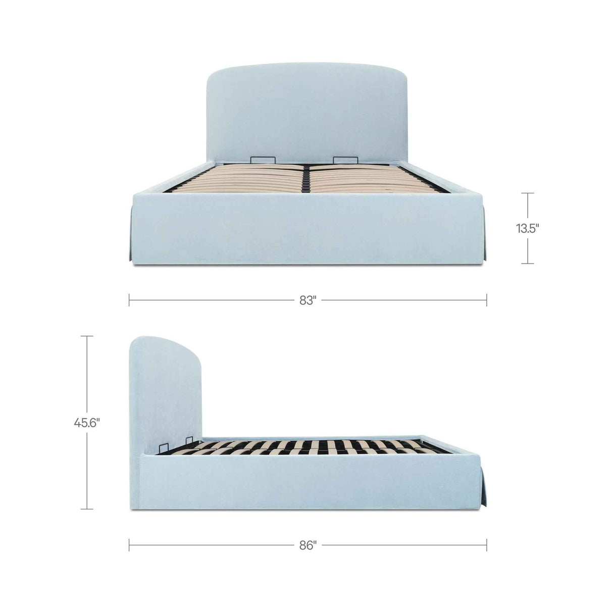 Joan Light Blue King Storage Bed by Moe's Home at Eve Furniture