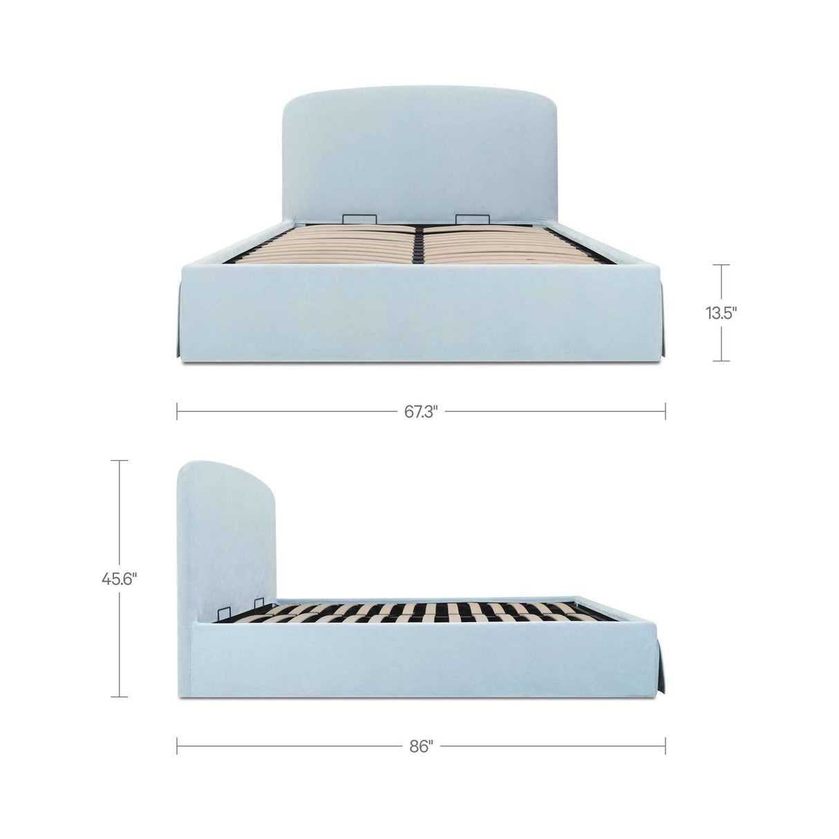 Joan Light Blue Queen Storage Bed by Moe's Home at Eve Furniture