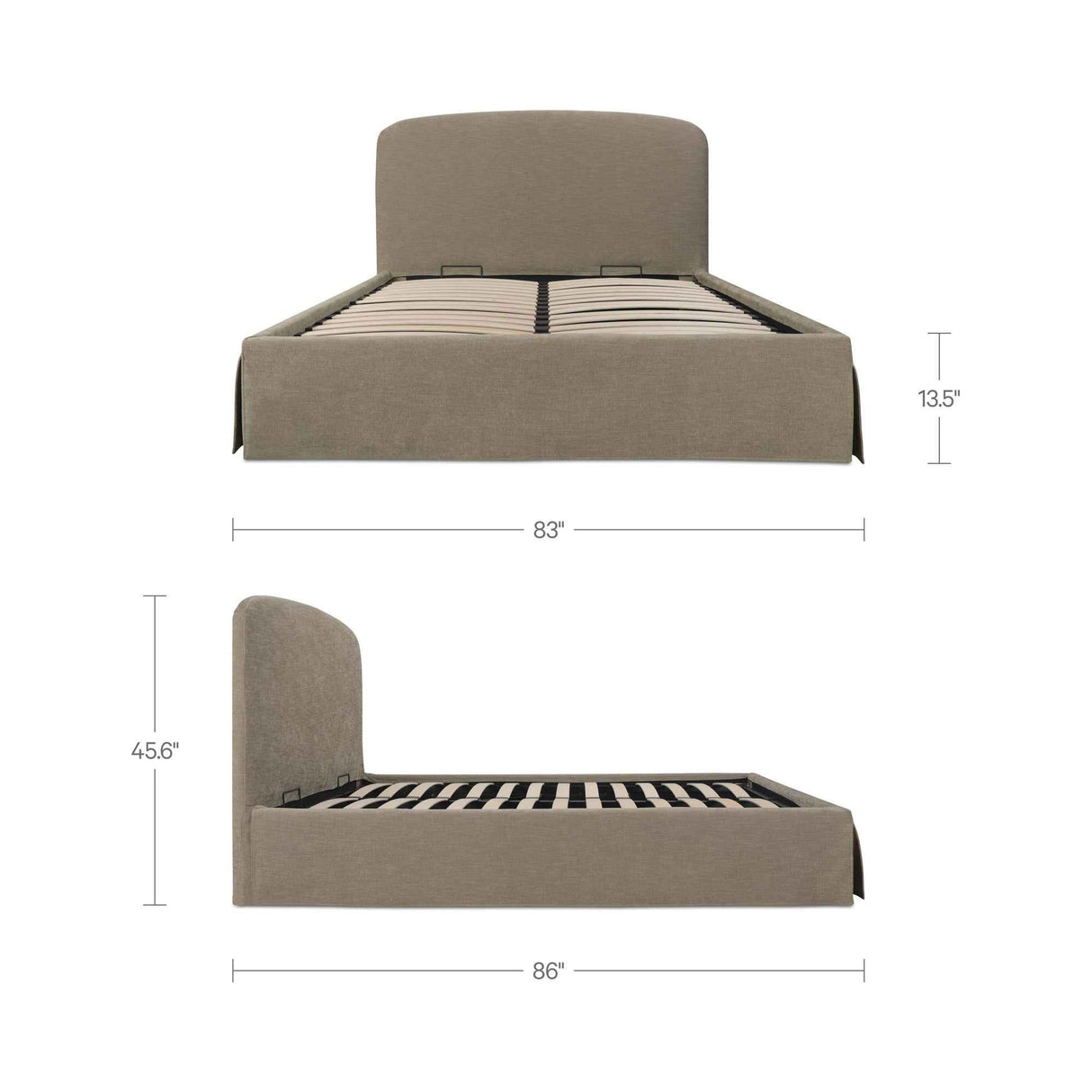 Joan Light Taupe King Storage Bed by Moe's Home at Eve Furniture