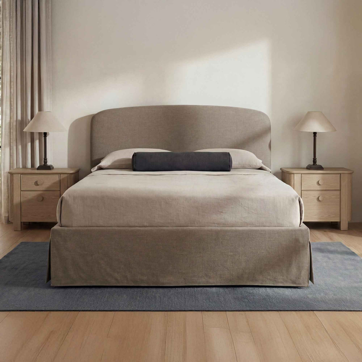Joan Light Taupe King Storage Bed by Moe's Home at Eve Furniture