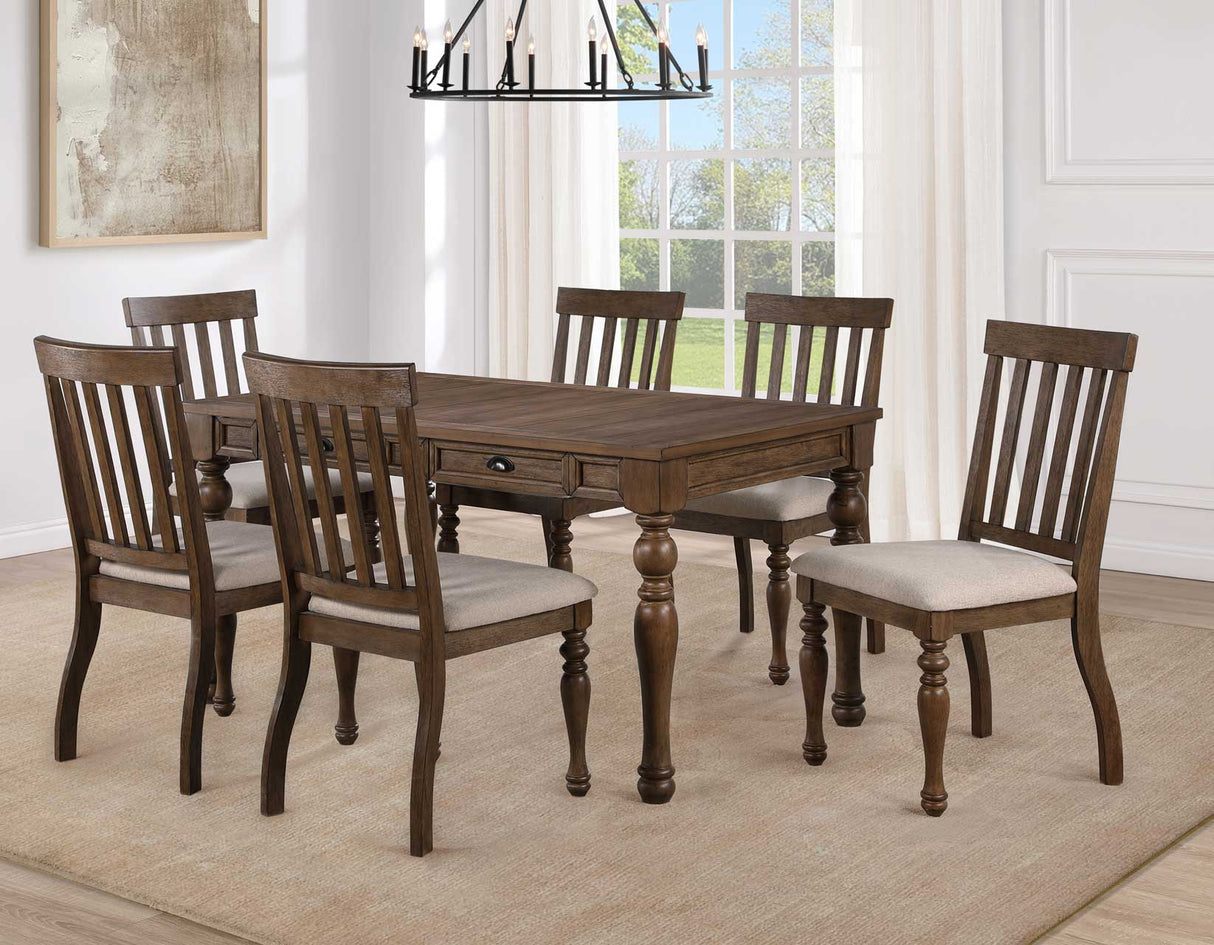 Joanna Caramel Brown Dining Room Set by Steve Silver at Eve Furniture
