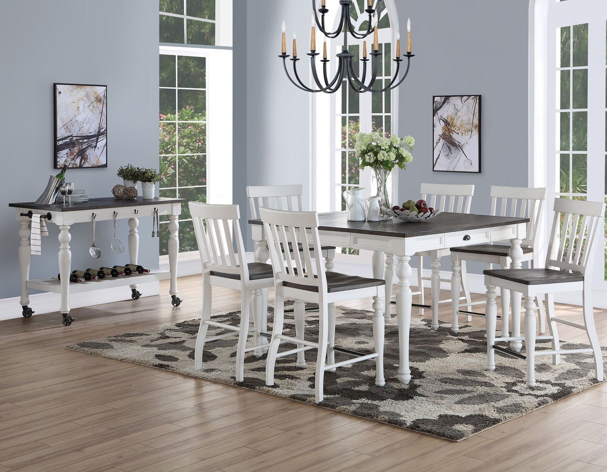 Joanna Ivory/Mocha Counter Height Dining Set by Steve Silver at Eve Furniture